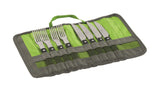 Outwell BBQ Travel Roll Away Utensils Picnic Camping Cutlery Set Knife Fork 4 Person