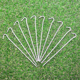 HEAVY DUTY GALVANISED STEEL TENT PEGS METAL CAMPING CANOPY HIGH QUALITY NEW PACK OF 10 METAL TENT PEGS