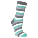 Trespass Snuggie Adult Fluffy Tube Socks (2 Pair Pack) - Lagoon Leopard/Stripe ONE SIZE